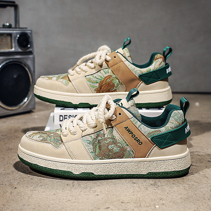 2022-es divatnyomtatott gördeszkacipők férfi mélyen dekoltált platós férfi vászoncipők tervezői pár lapos, vulkanizált cipők, női