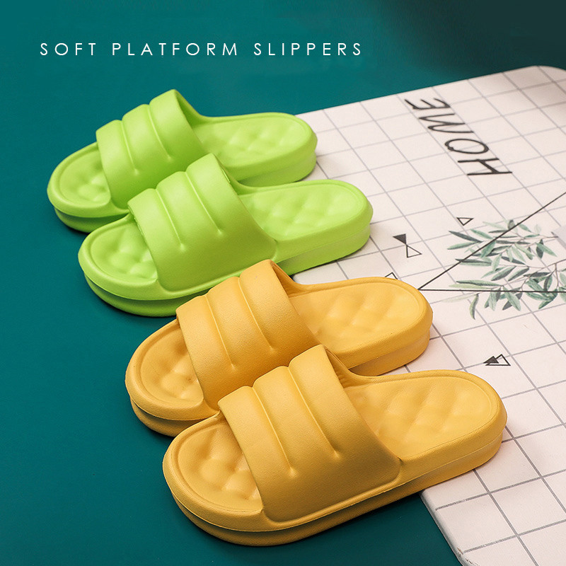 Čības Sievietēm Ērtas Mīkstas EVA Slaidi Bieza Platforma Mājas Apavi Sievietēm Vasaras Sandales Sieviešu Vannas istabas Neslīdošas čības