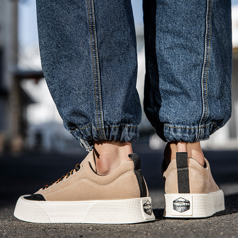 Madala lõikega hingav vabaaja meeste jalanõud kummitald Harajuku roheline lamedad rulajalatsid Meeste moeplatvorm, lõuend, tossud, meeste