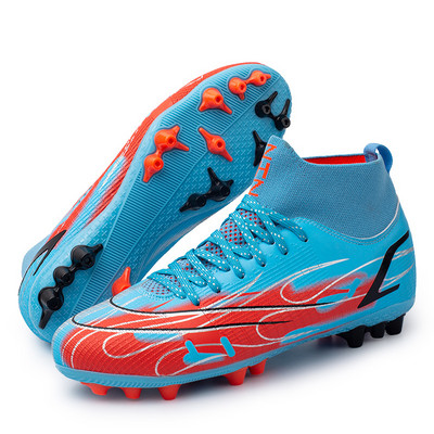 Nauji rožiniai vyriški futbolo bateliai suaugusiems, TF/FG, futbolo batai aukštomis kulkšnimis.