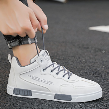 Επώνυμα Ανδρικά ψηλά παπούτσια Skateboard Trend Βουλκανιζέ παπούτσια για άνδρες που αναπνέουν καθημερινά παπούτσια Lace Up Υψηλής ποιότητας Tenis Masculino