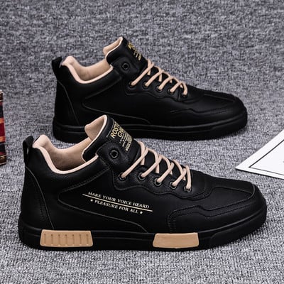 Brand Mens High-top Skateboard Shoes Trend Vulcanized Shoes For Men Breathable Casual Shoes Lace Up High Quality Tenis Masculino