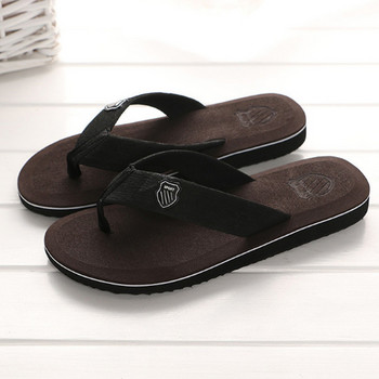 Летни джапанки за открито Ежедневни плажни сандали Неплъзгащи се плоски обувки Външни чехли Домашни мъжки обувки за баня Външни пързалки