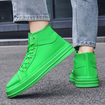 Размер 36-46 Модни зелени мъжки скейтборд обувки Платнени високи спортни обувки за мъже Леки дишащи масивни маратонки Мъжки