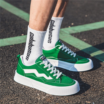 Ανδρικά παπούτσια Skateboard Classic Πράσινη Πλατφόρμα Ανδρικά αθλητικά παπούτσια για σκέιτμπορντ με αναπνεύσιμο καμβά Casual ανδρικά παπούτσια