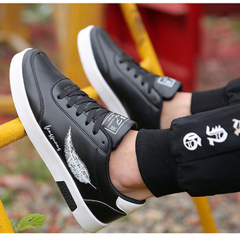 Ανδρικά αθλητικά παπούτσια Φοιτητικά παπούτσια Skateboarding Μόδα Ανδρικά καλοκαιρινά παπούτσια Casual Ανοιξιάτικα Μαύρα Λευκά Παπούτσια Skate PU Flat Sneakers