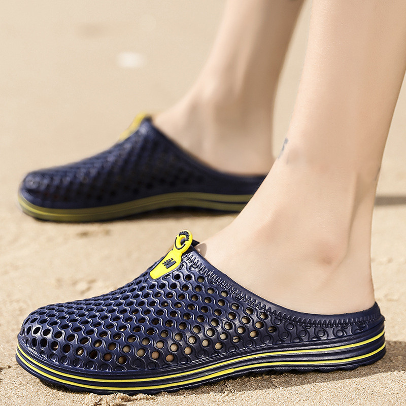 Външни летни чехли Мъжки противоплъзгащи EVA спортни сандали Дамски дишащи плажни чехли Вътрешни градински обувки за душ Aqua Sea