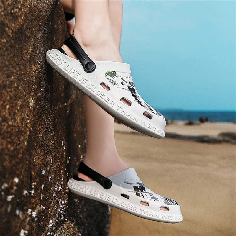 Állítható sarokpántos szandál férfi puha nyári kültéri papucs női légáteresztő strandpapucs csúszásgátló sétacipő zuhanyozáshoz