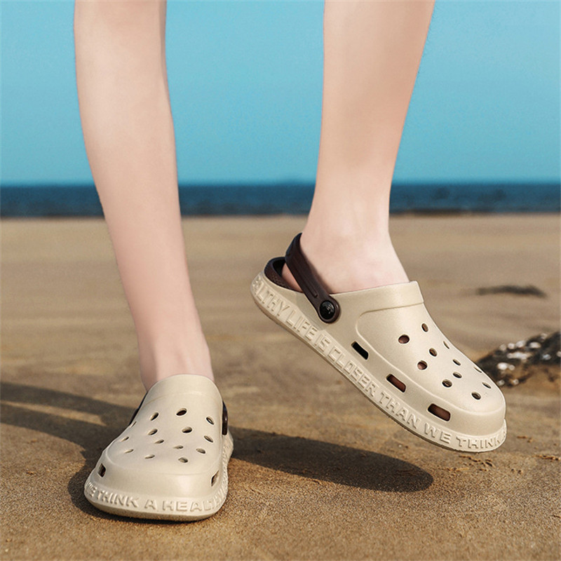 Állítható sarokpántos szandál férfi puha nyári kültéri papucs női légáteresztő strandpapucs csúszásgátló sétacipő zuhanyozáshoz