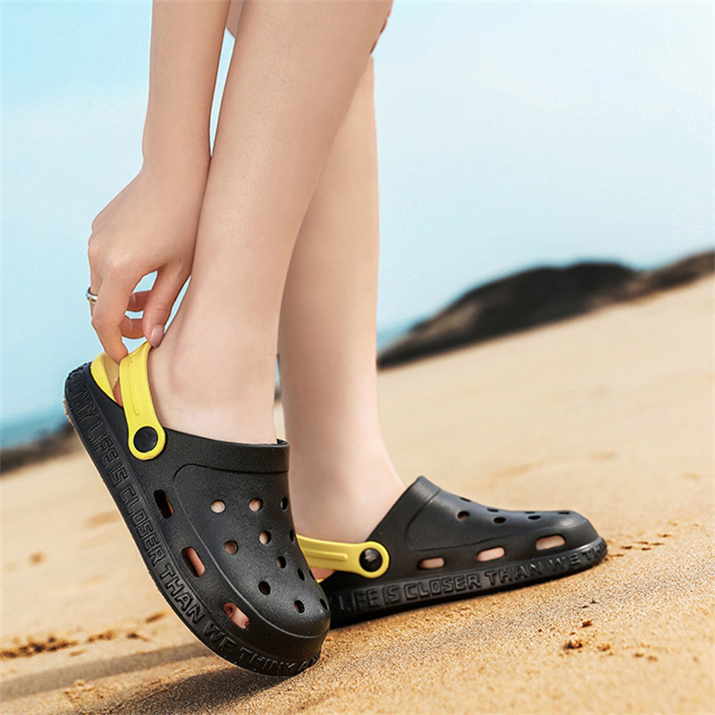 Állítható sarokpántos szandál férfi puha nyári kültéri papucs női légáteresztő strandpapucs csúszásgátló sétacipő zuhanyozáshoz