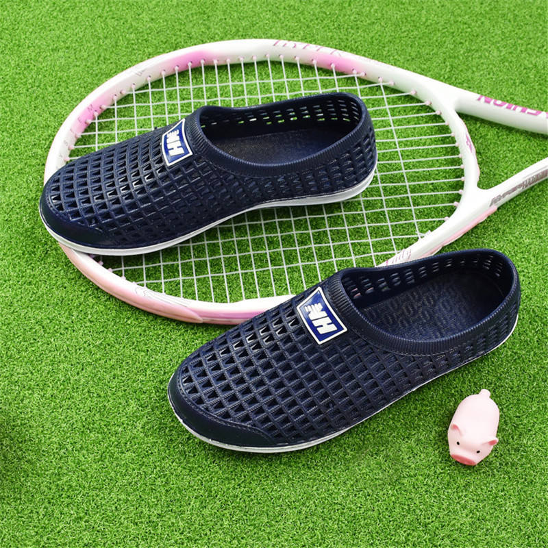 Mīkstas āra sandales Vīriešu ātri žūstošas pludmales apavi vasarā elpojoši dārza koka tupeles sievietēm pretslīdēšanas gumijas āra sporta čības