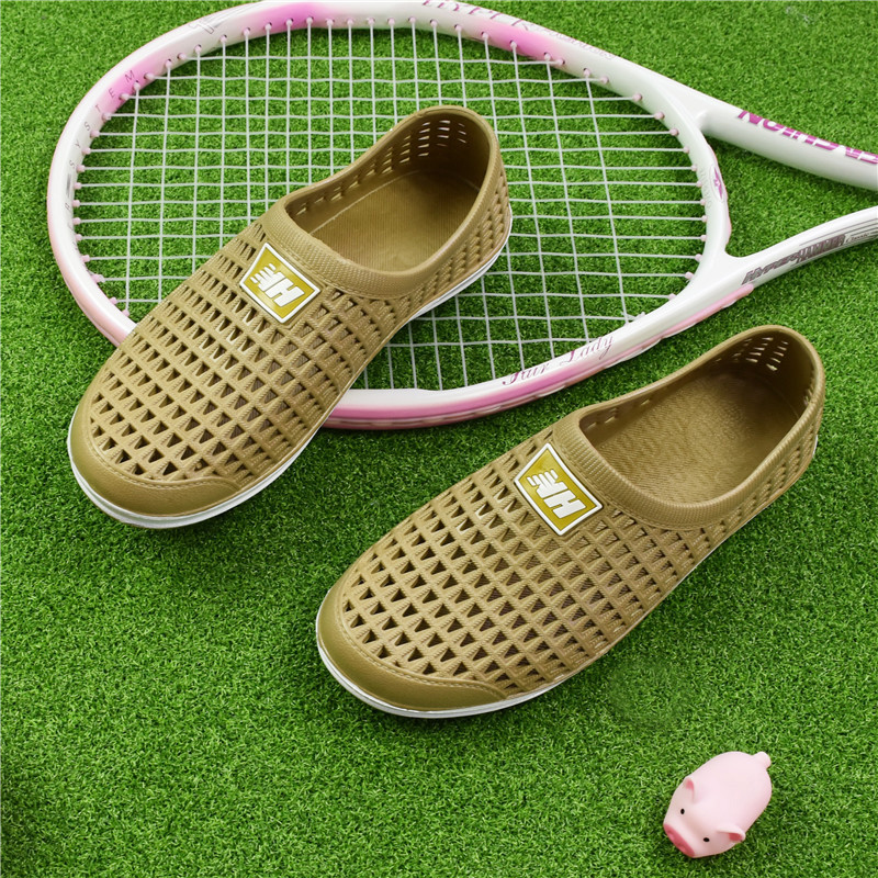 Mīkstas āra sandales Vīriešu ātri žūstošas pludmales apavi vasarā elpojoši dārza koka tupeles sievietēm pretslīdēšanas gumijas āra sporta čības