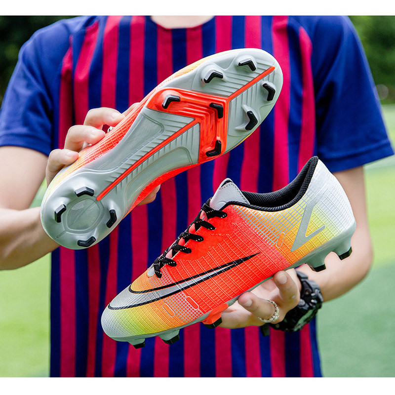 Vīriešu futbola zābaki, gari tapas, šņorīti AG āra zāliena futbola treniņš, sporta apavi Sieviešu bērnu futbola apavi 34-45 izmērs