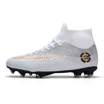 Vyriški futbolo bateliai suaugusiems vaikams FG futbolo batai aukštai kulkšnies aukštai kulkšnies futbolo batai su žolės treniruokliu Sportinė avalynė Ilgi spygliai lauko futbolo bateliai