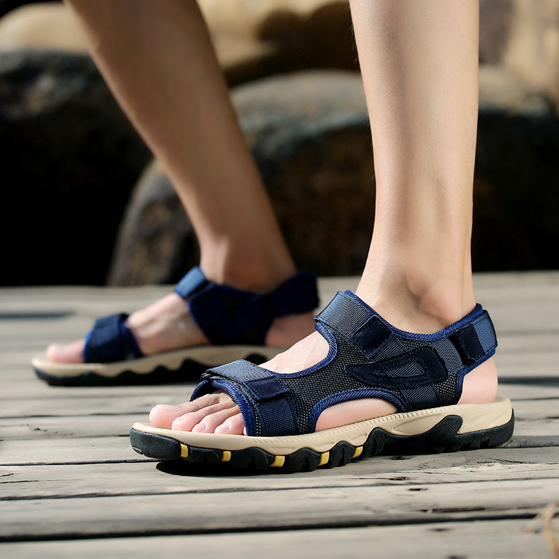 Khaki nyári túraszandál férfiaknak, széles lábú, nagy méretű, 38-47-es szabadtéri strand alkalmi cipők divatos túrázás kiváló minőségű szandálok