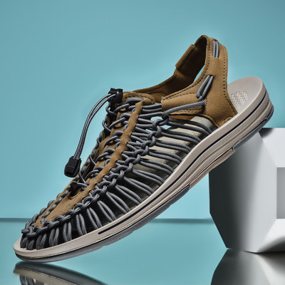 Ljetne muške sandale za plažu Prozračne ženske vanjske sandale protiv klizanja papuče za par Meke ležerne cipele tkanje Besplatna dostava 2023.