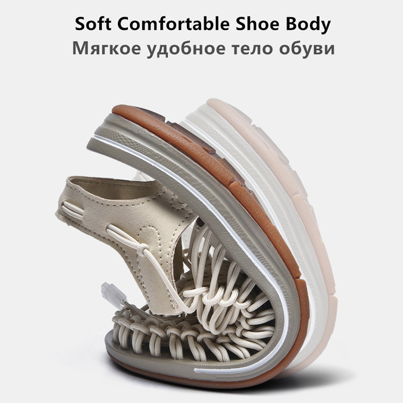 Ljetne muške sandale za plažu Prozračne ženske vanjske sandale protiv klizanja papuče za par Meke ležerne cipele tkanje Besplatna dostava 2023.