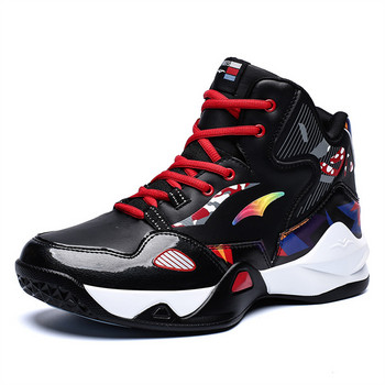 Нови готини баскетболни обувки Мъжки външни дишащи маратонки Мъжки спортни обувки от PU кожа Неплъзгащи се удобни баскетболни обувки