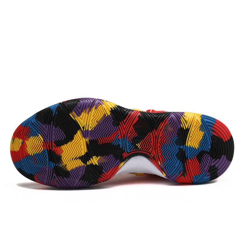 Rainbow Bottom Γυναικεία Παπούτσια Μπάσκετ Αναπνεύσιμα Αντιολισθητικά Κόκκινα ψηλά μποτάκια Καλάθι Γυμναστήριο Αθλητικά παπούτσια Unisex Bascket Femme