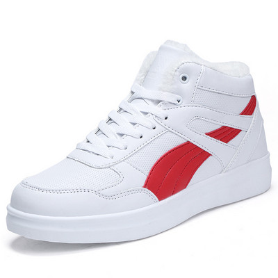 Jesen Zima Visoke cipele za skateboard Unisex Bijeli topli baršun Muške tenisice za skateboarding Protuklizne Ženske ležerne sportske cipele