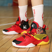 Jaunas augstākās kvalitātes sarkanas basketbola apavi sieviešu sieta elpojošas vīriešu sarkanas kedas Profesionālas vīriešu basketbola apavi ar augstu augšdaļu