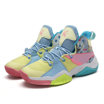 Jaunas augstākās kvalitātes sarkanas basketbola apavi sieviešu sieta elpojošas vīriešu sarkanas kedas Profesionālas vīriešu basketbola apavi ar augstu augšdaļu