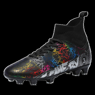 Felnőtt professzionális AG/TF futballcipők csúszásmentes, hosszú tüskés futballcipők fiatal gyerekeknek, magas bokával ellátott, füves futballcipők