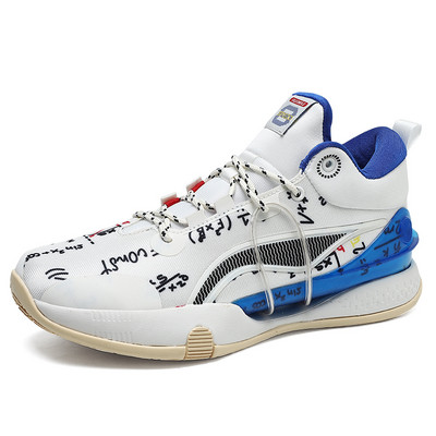 Narancssárga professzionális férfi kosárlabda tornacipő Légáteresztő kopáscsillapító magas szárú sportcipő kosárlabdához férfi tervezői cipő márka