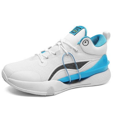 Narancssárga professzionális férfi kosárlabda tornacipő Légáteresztő kopáscsillapító magas szárú sportcipő kosárlabdához férfi tervezői cipő márka