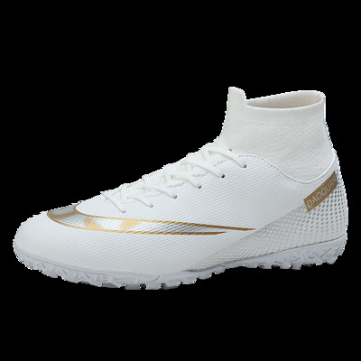 Sepatu Sepakas Bola Luar Ruangan Pria Sepatu Bot Sepak Bola Turf Atas Tinggi Sol Tahan Aus Sepatu Latihan Kontrol Ditingkatkan