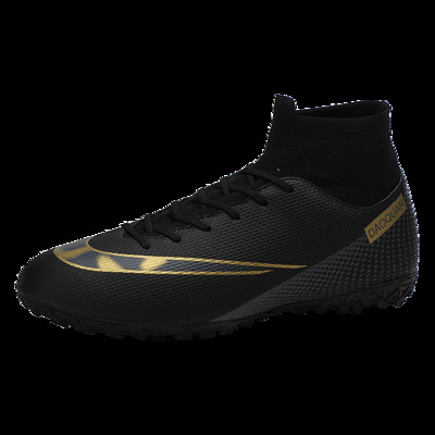 Sepatu Sepakas Bola Luar Ruangan Pria Sepatu Bot Sepak Bola Turf Atas Tinggi Sol Tahan Aus Sepatu Latihan Kontrol Ditingkatkan