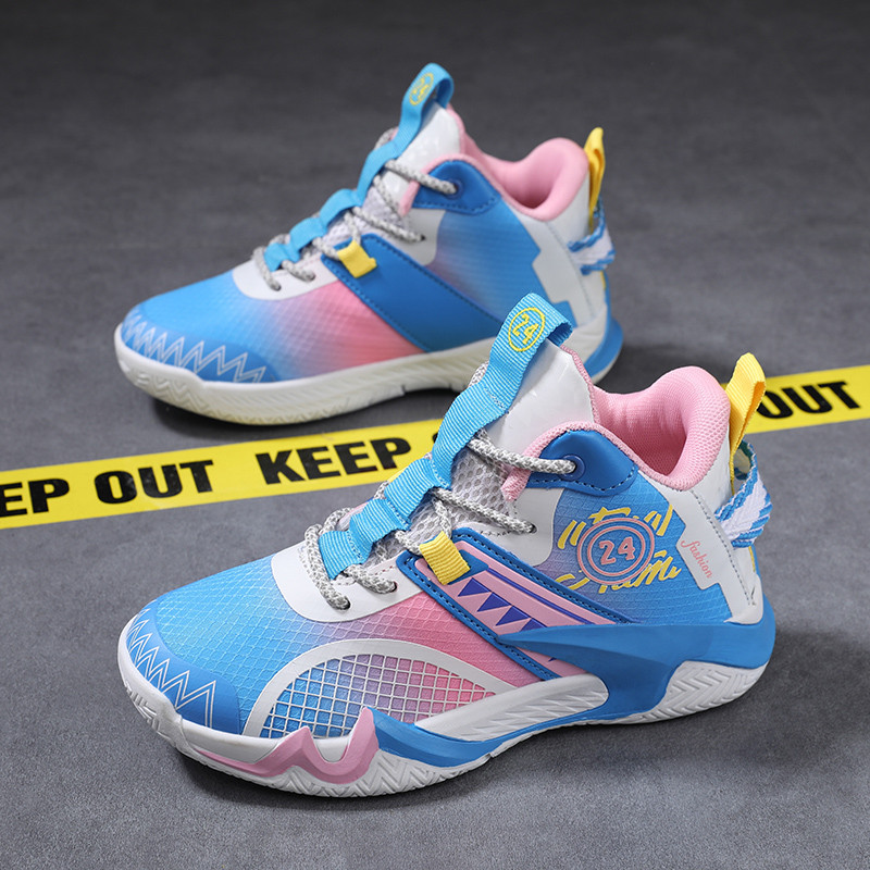 Bērnu kedas zēnu basketbola apavi bērniem sporta apavi ar augstu augšējo daļu, nodilumizturīgi bērnu sporta apavi zēniem, neslīdoši basketbola apavi