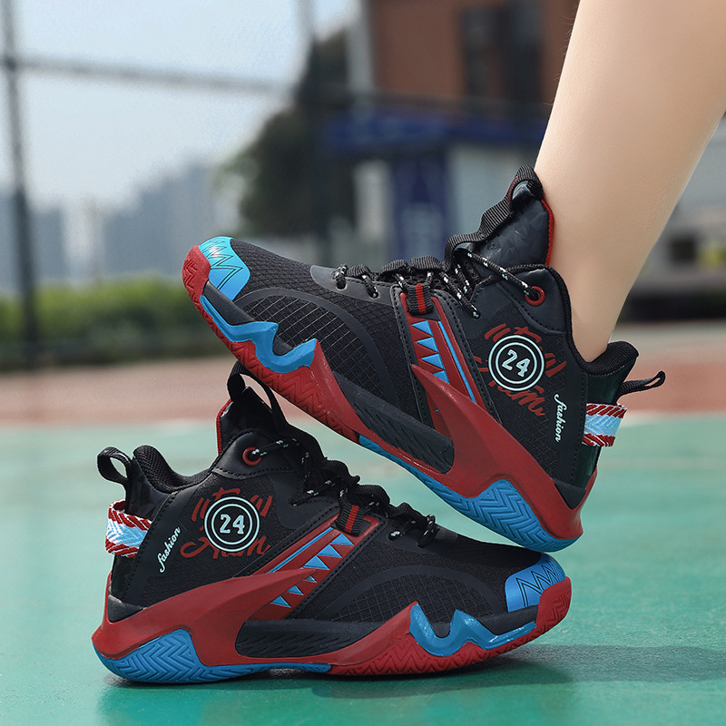 Bērnu kedas zēnu basketbola apavi bērniem sporta apavi ar augstu augšējo daļu, nodilumizturīgi bērnu sporta apavi zēniem, neslīdoši basketbola apavi