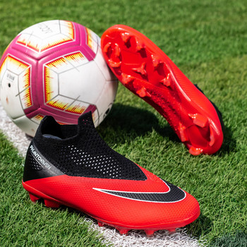 Футболни бутли Мъжки дишащи вътрешни дълги шипове Футболни обувки за тренировка на глезена 2022 Детски момчета Професионални нехлъзгащи се футболни обувки