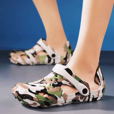 Camo Sport szandálok Férfi Nyári Szabadtéri Papucsok Csúszásgátló Aqua Vízi Cipők Lélegző Férfi Strandszandálok szörfözéshez folyón