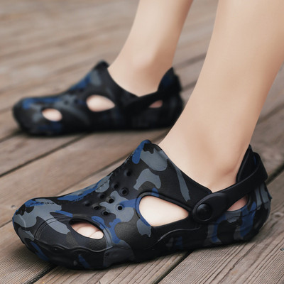 Camo Sport szandálok Férfi Nyári Szabadtéri Papucsok Csúszásgátló Aqua Vízi Cipők Lélegző Férfi Strandszandálok szörfözéshez folyón