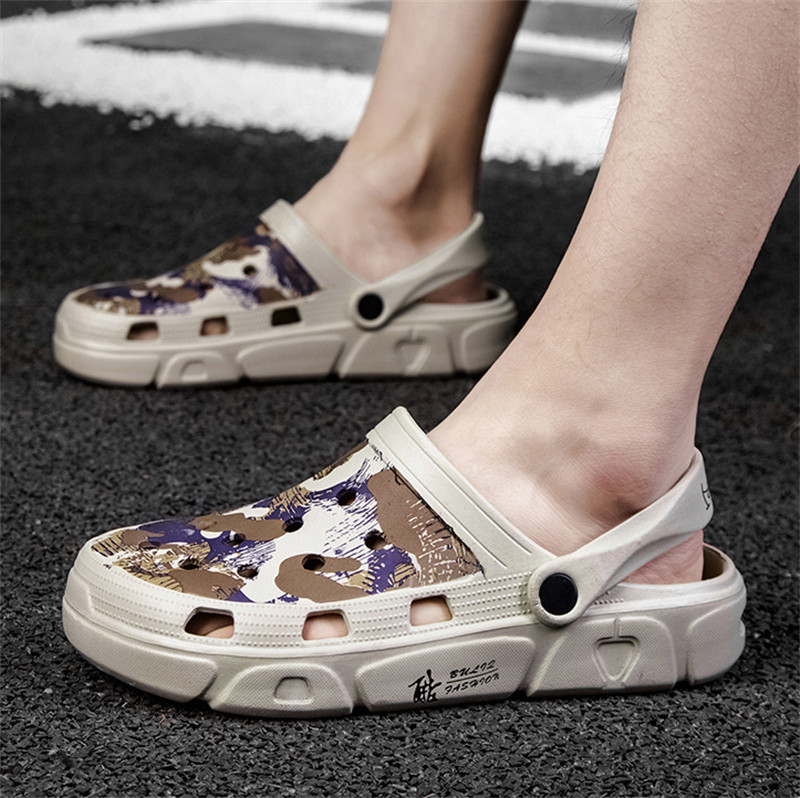 Regulējama papēža siksna āra sandales vīriešiem vasaras elpojošas čības Vīriešu pretslīdēšanas ūdens sporta apavi pludmales dušas brīvdienām