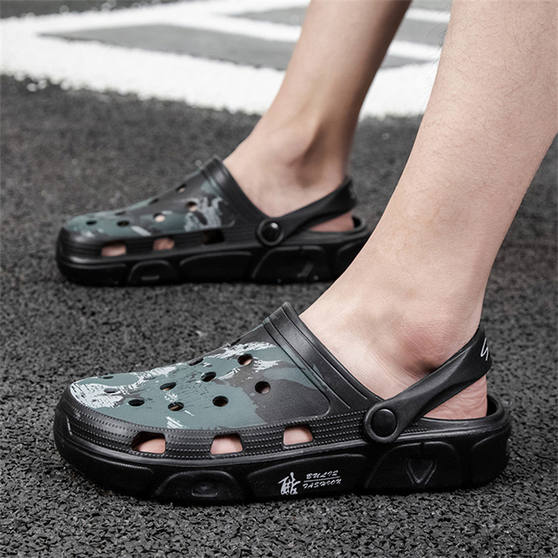 Regulējama papēža siksna āra sandales vīriešiem vasaras elpojošas čības Vīriešu pretslīdēšanas ūdens sporta apavi pludmales dušas brīvdienām