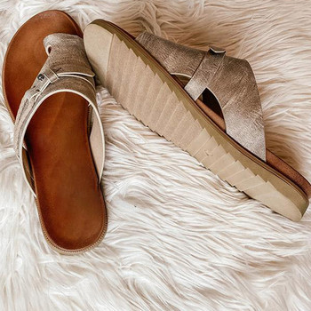 Летни модни дамски сандали за 2022 г. Винтидж плажни сандали Ежедневни плажни обувки с платформа с отворени пръсти Луксозен стил Чехли против плъзгане