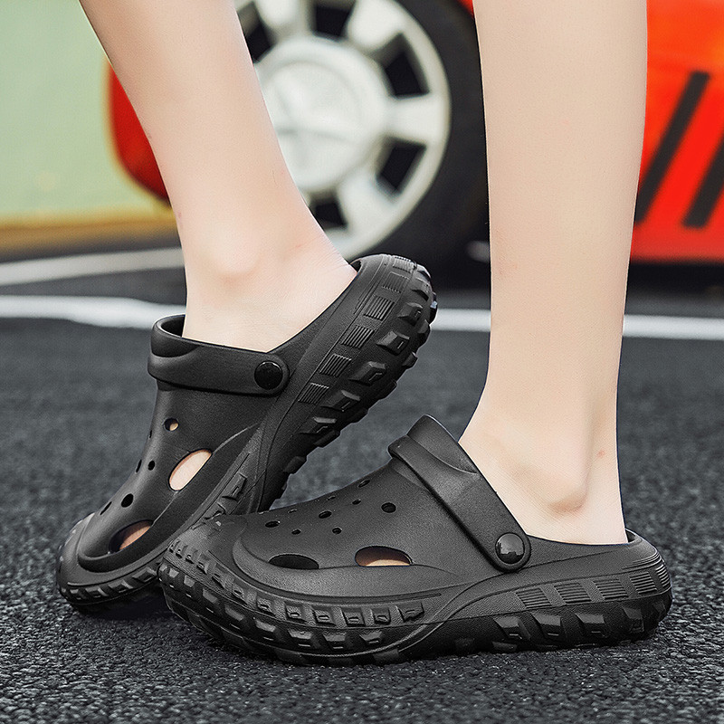 BOANXIL vīriešu sandales ikdienas apavi EVA vieglas sandales koka tupeles vasaras pludmales čības vīriešu dārza apavi Ūdens apavi vannas istabai