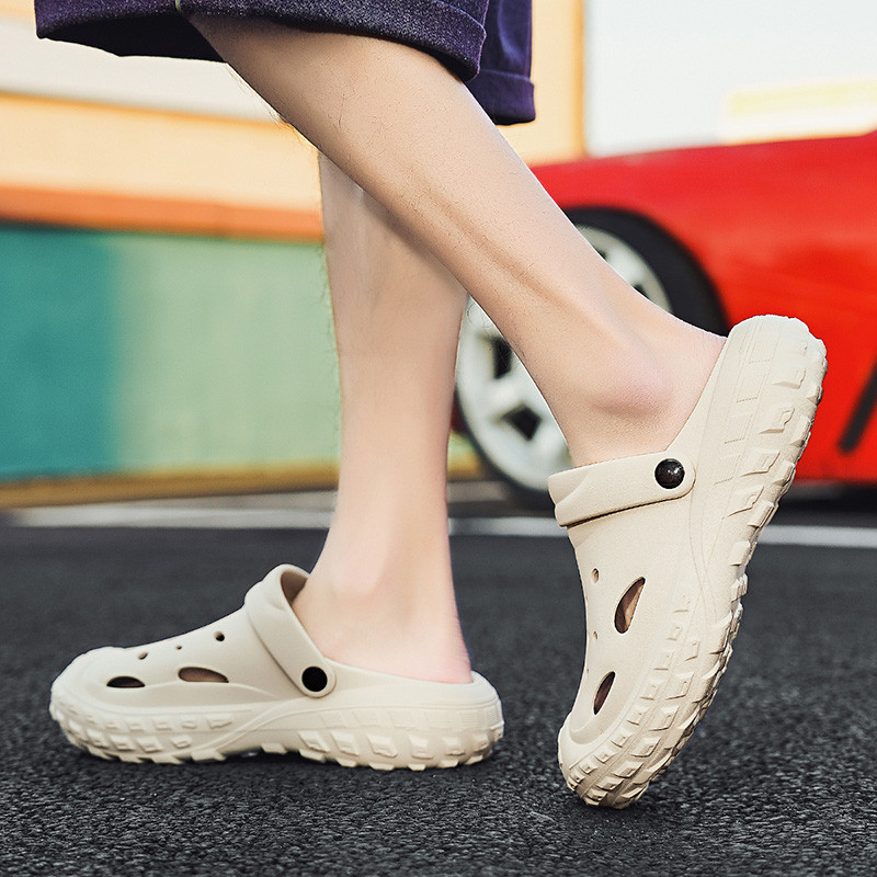 BOANXIL vīriešu sandales ikdienas apavi EVA vieglas sandales koka tupeles vasaras pludmales čības vīriešu dārza apavi Ūdens apavi vannas istabai