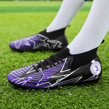 Νέα Μωβ Επαγγελματικά Unisex Ποδοσφαίρια Ανδρικά παπούτσια ποδοσφαίρου FG/TF Παιδικά Ποδοσφαιρικά Μποτάκια Τεχνητό Χόρτο Μεγάλο Μέγεθος 31-48