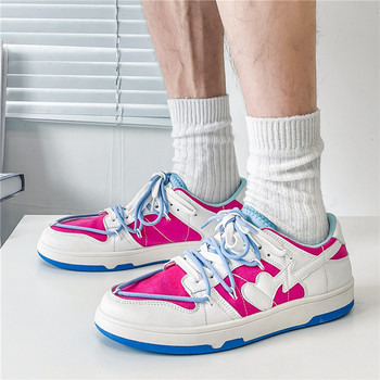 2023 Есен Нова тенденция Розови цветни мъжки скейт обувки Маратонки Външни хип-хоп ниски дизайнерски обувки Мъжки маратонки Скейтборд кошници