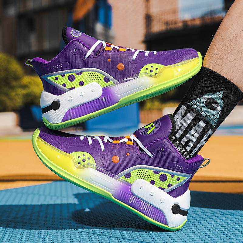 Eredeti páros lila férfi kosárlabdacipők gumi csúszásmentes férfi tornacipők kosárlabda férfi 36-45 méretű professzionális sportcipők