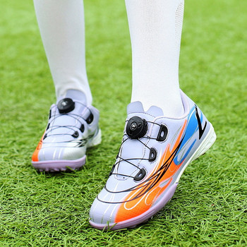 Αυθεντικά μαύρα περιστροφικά κουμπιά χωρίς κορδόνια Παιδικά παπούτσια ποδοσφαίρου για εξωτερικούς χώρους Χόρτο γρασίδι γρασίδι τουρφ Παπούτσια ποδοσφαίρου αγόρια αθλητικά παπούτσια 2023