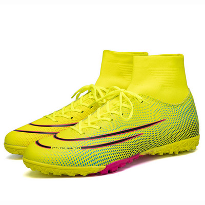 Āra Melns Zelta Futbola Zābaki Vīriešu Kronšteini Elpojošas Augstas zeķes Kurpes Smailes Apavi Vīriešu Sports Futbols Chaussure de foot