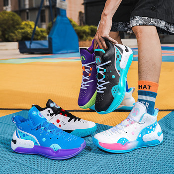 Модни лилави баскетболни спортни обувки Мъжки маркови професионални баскетболни маратонки Дамски маратонки с висока платформа Мъжки маратонки