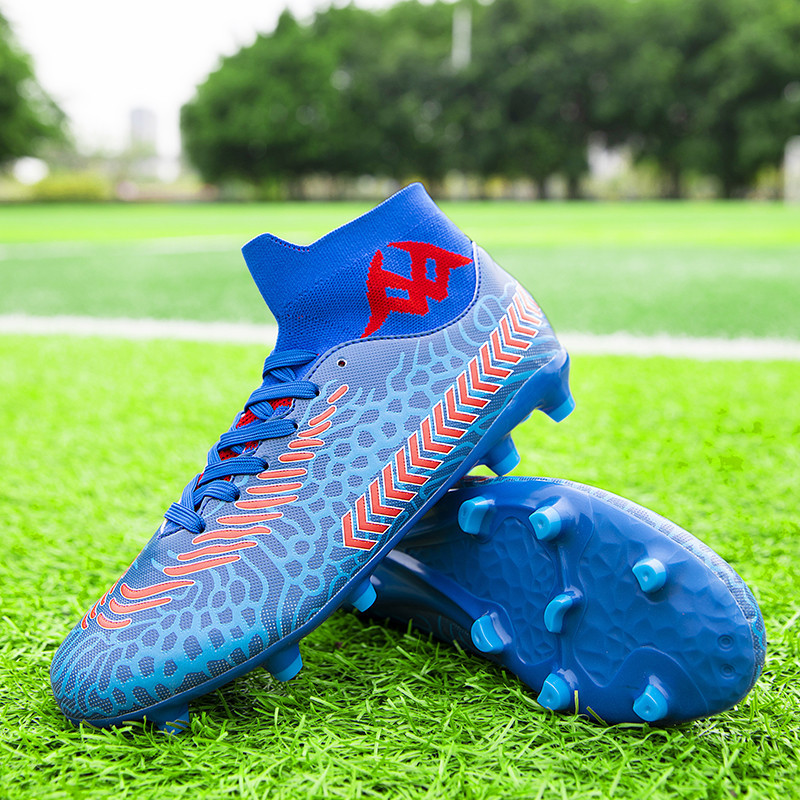 2023. gada pelēka apdruka Vīriešu futbola apavi komfortabli elpojoši vīriešu futbola apavi Unisex augstas augšdaļas futbola apavi Chaussure De Football