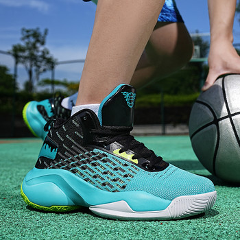 Висококачествени мъжки баскетболни маратонки Неплъзгащи се тренировъчни спортни обувки Възрастни Баскетболни обувки с дишаща възглавница