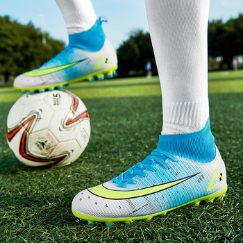 Нови 2021 футболни обувки с високи глезени Мъжки футболни обувки FG For Man Turf Futsal Soccer Cleats Тренировъчни обувки Маратонки за открит корт